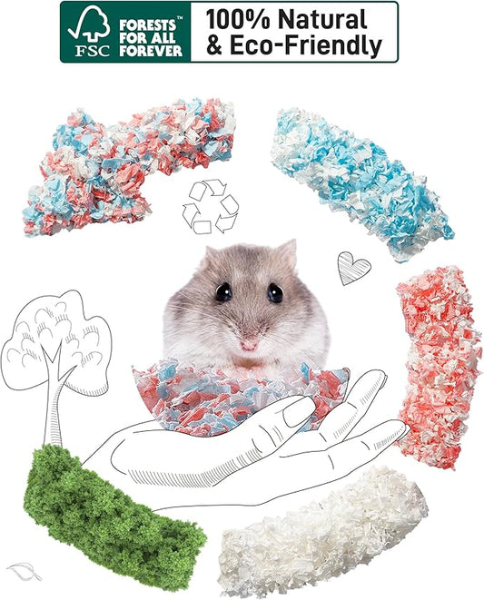 BUCATSTATE Hamster Bedding 70L, 99% Dust-Free Guinea Pig Bedding Odor Control Paper Bedding, Cozy Small Animal Bedding for Rabbit Rat Syrian Dwarf Hamsters Gerbils (Blue)