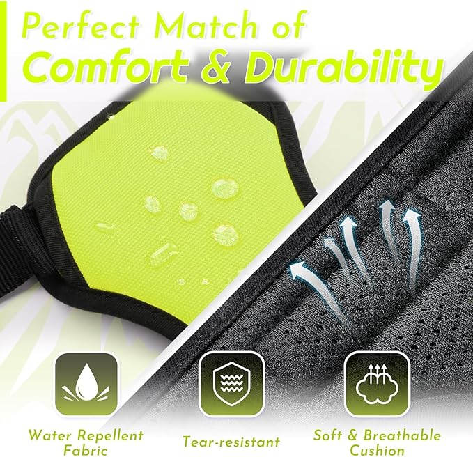 Eagloo Dog Harness Medium Sized Dog, No Pull Service Vest with Reflective Strips and Control Handle, Adjustable and Comfortable for Walking, No Choke Pet Harness with 2 Metal Rings, Green, M
