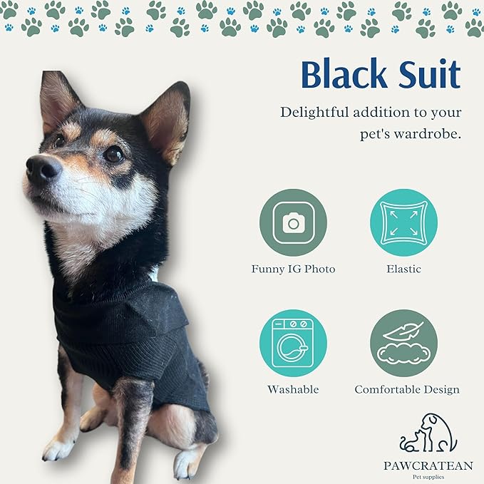 Cute Sweater for Dogs and Cats Soft Flannel Pet Outfit Warm and Cozy Animal Hoodie Small to Large Pet Clothes for Halloween Parties and Everyday Wear (Small, Black Bowtie)