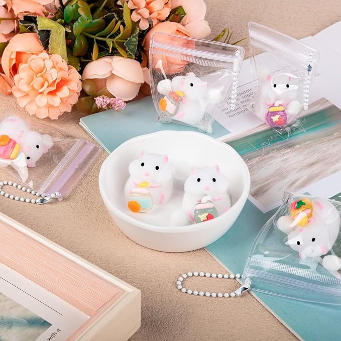 6 Pack Hamster Squeeze Toys, Small Cute Stress Relief Squishy Toys, Soft Animal Fidget Sensory Toys Squishies for Kids Adults Party Favors Gifts