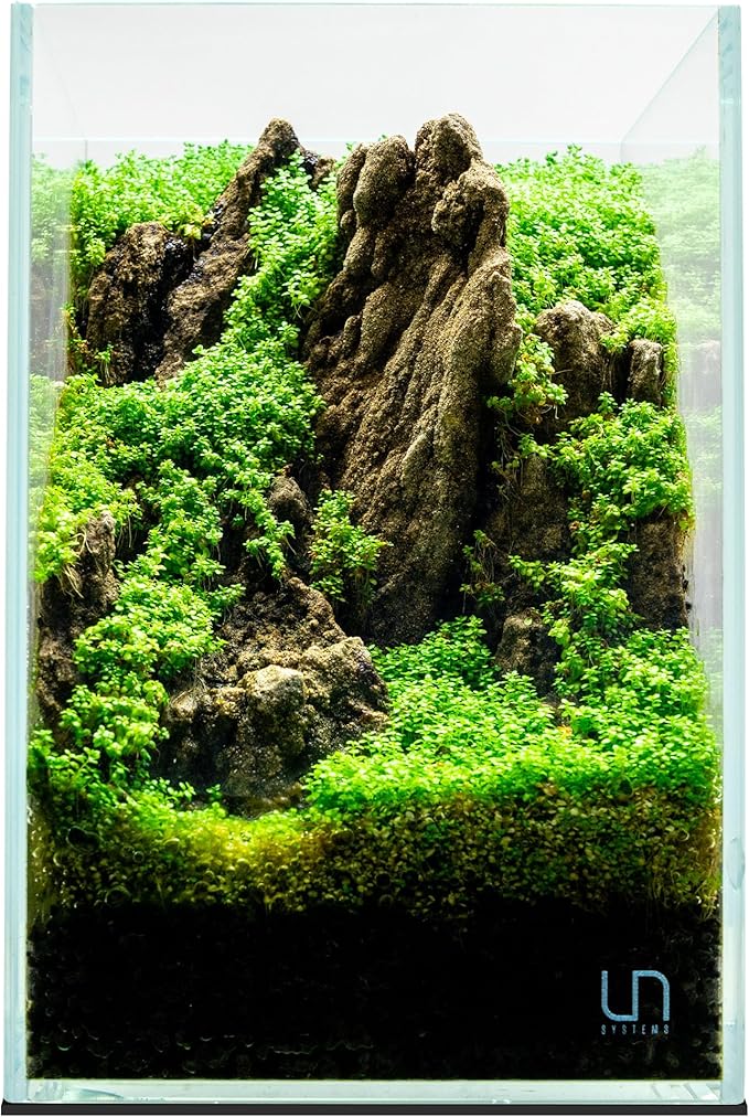 UNS Ultra Clear Rimless Tank - 5.9GAL | 22.5L - 9.84x9.84x14.17 | 25x25x36 CM, 5mm Glass Thickness, Leveling Mat Included - Low Iron, High Clarity Fish Tank w/ 45° Mitered Edge - [25T]