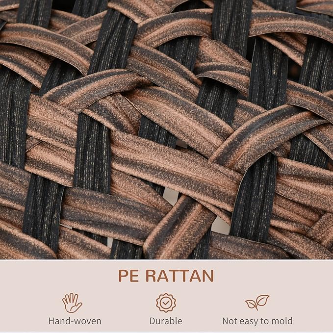 PawHut 20.5" Weaved Cat Bed, Elevated Hand-Woven Braided Banana Leaf Kitten House Condo with Cushion, Brown