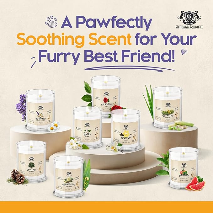 Pet Odor Eliminator Candle Rejuvenating Eucalyptus Scented Candle, Calming Candles Aromatherapy for Home Decor, Soy Wax Pet Candles Odor Eliminator for Animal Lover, Aromatherapy by Gerrard Larriett