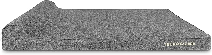 The Dog’s Bed Orthopedic Headrest Dog Bed XXL Grey Linen 54x36, Memory Foam, Pain Relief for Arthritis, Hip & Elbow Dysplasia, Post Surgery, Lameness, Veterinary Approved, Waterproof Washable Cover