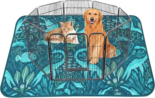 BVAGSS Washable Pee Pads for Dogs, 1 Pack Reusable Leakproof Puppy Wee Wee Pad, Non-Slip Waterproof Pet Training Pads, Super Absorbent Whelping Pads XH081 (Dino Green, 63X63 Inch (Pack of 1))