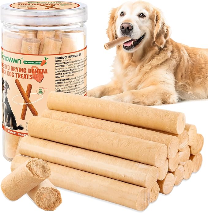 75g Dehydrated Salmon Sticks for Dog,Natural Salmon and Carrots,Easy to Digest and High Protein,for Daily Dog Training and Dental Healthy