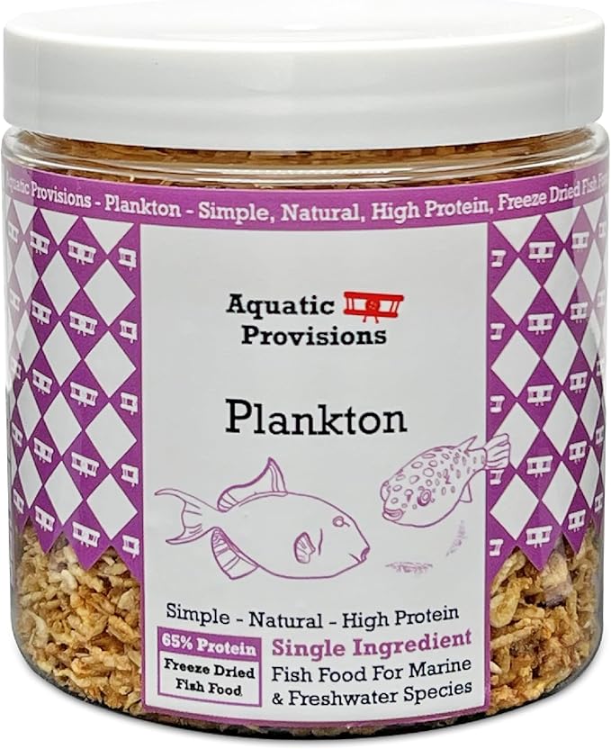 Freeze Dried Plankton Fish Food 1 oz, for Freshwater and Marine Aquarium Fish