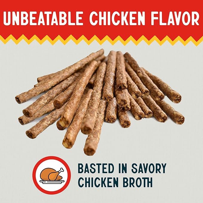 Canine Chews 5" Munchy Rawhide Sticks for Small Dogs Munchy Dog Snack Sticks 100 Pack (Chicken)