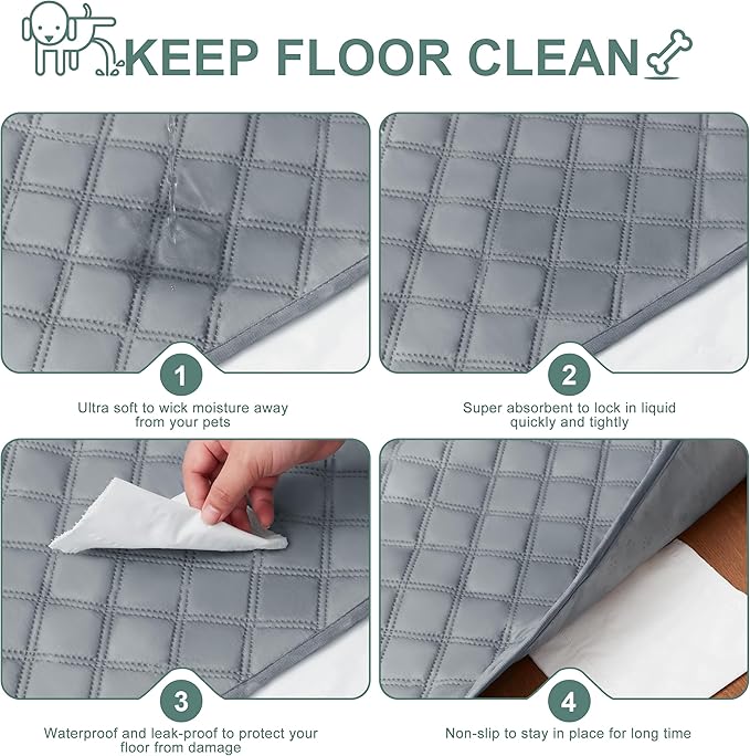 Eterish Reusable Washable Pee Pads for Dogs Large/Extra Large 31'' x 36'' 4 Pack, Absorbent Pet Puppy Dog Training Pads Non-Slip, Waterproof Whelping Potty Pads for Dogs Leak-Proof
