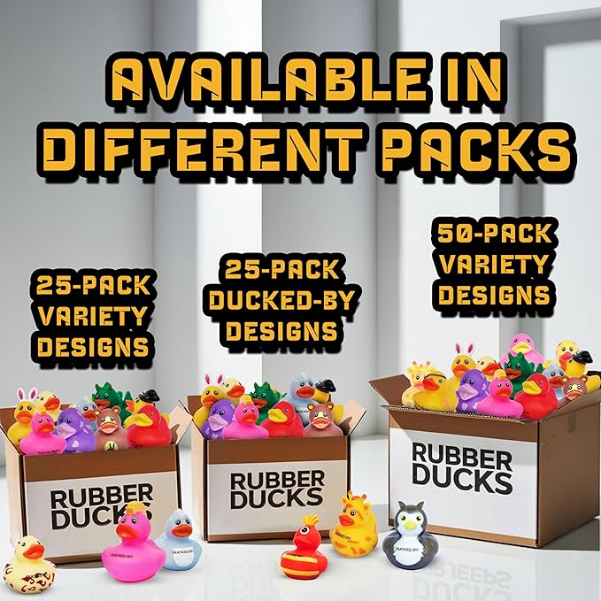 Bulk Rubber Ducks for Jeep Ducking – 25 Pack of Printed Mini Duckies with DUCKED by Logo Make Your own Custom Designs for Ducking Rigs, Dashboards, Off-Road Duck Traditions, Trail Gifts, 4x4 Drivers