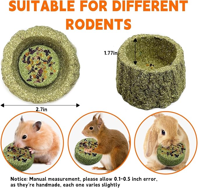 Hamiledyi 4 Pcs Rabbits Chew Toys for Teeth Timothy Hay Treats Rabbit Toys Small Animal Molar Toys Timothy Grass Chew Toys for Bunnies Guinea Pigs Hamsters and Chinchillas Bunny Teeth Care