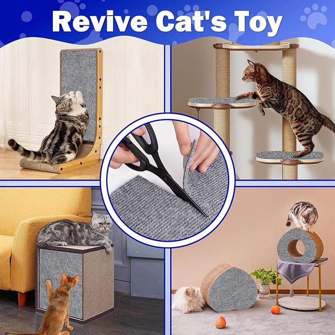 Anit Cat Scratch Couch Furniture Protector,78.7x15.8 Cat Wall Corner Scratcher Pads Mat,DIY Climbing Scratching Carpet Post Board Replacement