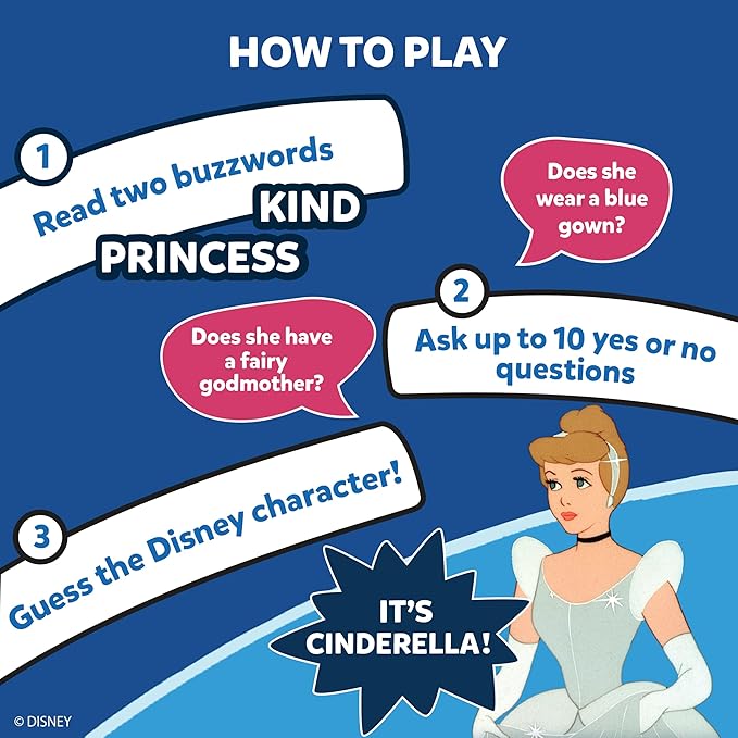 Skillmatics Guess in 10 Disney, Card Game for Girls, Boys, Kids, Teens, Adults, Who Love Cinderella, Mickey Mouse, Moana, Travel Toy, Gifts for Ages 6, 7, 8, 9 and Up