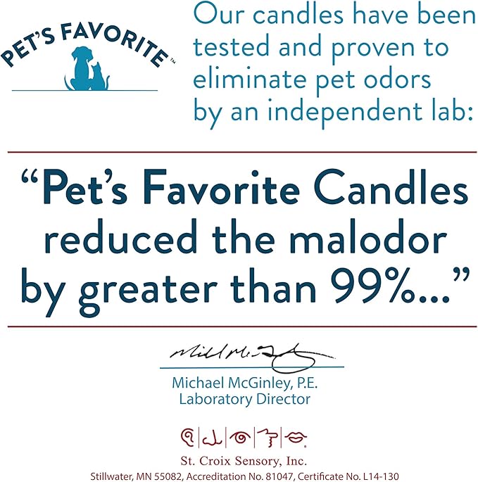 Pet's Favorite Pet Odor Candle, Clean Burning, Long Lasting Scented Candles with a Cotton Wick. (Lemon, Pack of 2)