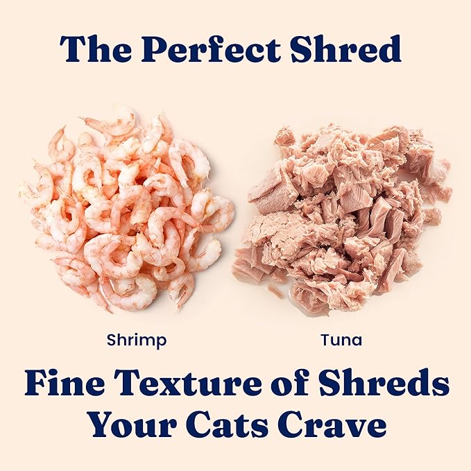 Solid Gold Wet Cat Food Shreds in Gravy - Canned Cat Food Made w/Real Tuna & Shrimp - Five Oceans Grain Free 16ct/6oz Can