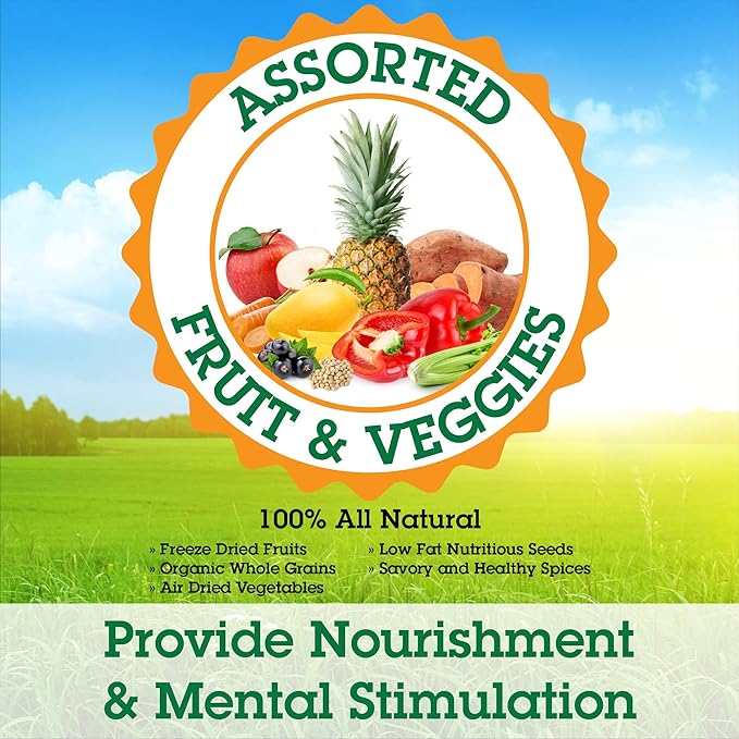 Parrot Food - Parakeet & Cockatiel Food - Cooks in 3-15 min with Natural & Organic Grains, Legumes, Healthy Fruits, Vegetables & Spices