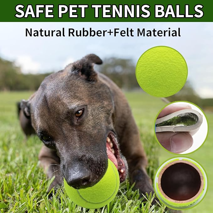 Magicorange Large Tennis Balls for Dogs, 6 Pack 4 Inch Big Tennis Ball Pet Chew Toy Large Balls for Outdoor/Indoor Sports (Multicolor, 6 Pack)