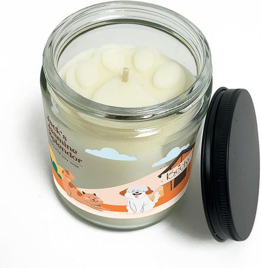 9oz Pet Odor Eliminator Deodorizer Candle, Long-Lasting Jasmine Scented, Non Toxic, Natural Plant-Based Wax Blend