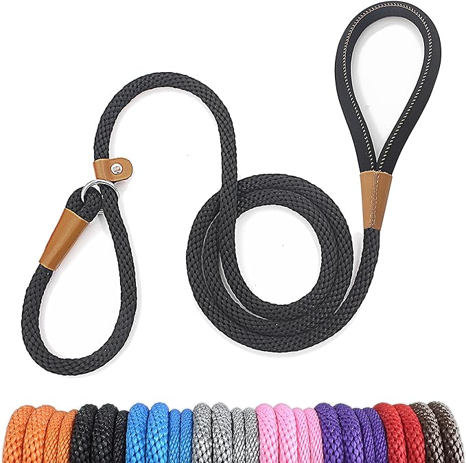 lynxking Dog Leash Slip Lead 5 6 8 FT Dog Training Leash Strong Heavy Duty Rope No Pull Training Lead Leashes for Dogs