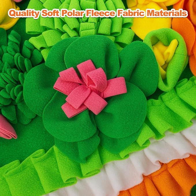 Adpartner Rabbit Foraging Mat, 20"x20" Pet Snuffle Mat Interactive Snuffle Feeding Toy for Rabbits Guinea Pigs Chinchillas, Washable Pet Feed Game Bunny Toys to Stimulate Natural Foraging Skills