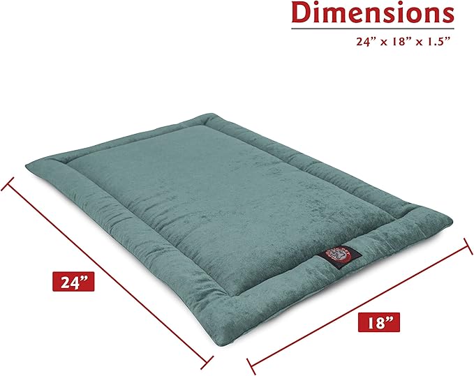 Majestic Pet Orthopedic Memory Foam Dog Crate Mat - Plush Pet Bed Pad for Crates & Kennels | USA Crafted | 24"x18" Villa Azure