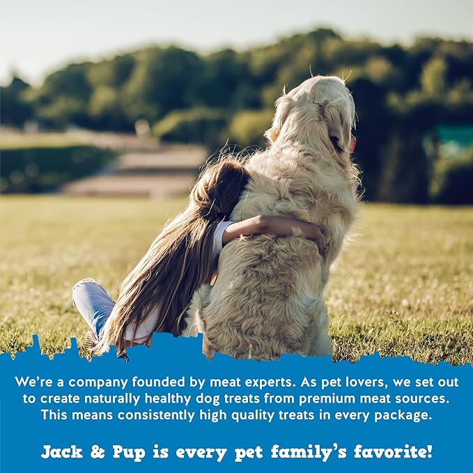 Jack&Pup Gullet Jerky | 6" Beef Gullet Jerky Chew for Small Dogs | Single Ingredient Dog Treats with Glucosamine for Natural Joint Support (25 Pk)