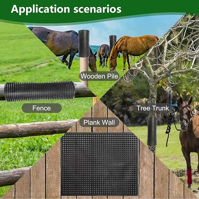 Horse Scratching Post Pad Goat Playground Toys for Horses and Goats to Play with Livestock Scratching Brush for Small Farm Animal Goat Sheep Cow Pig Dog Cat-2 Pack (21.66" x19.68") (Extra Large)
