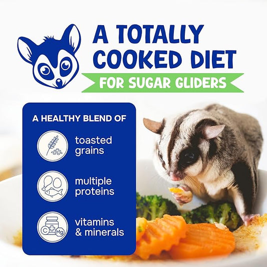 Happy Glider Sugar Glider Food - Fruity Flavor | 3 lbs of Premium Food for Sugar Gliders and Small Animals - 4 Months Supply