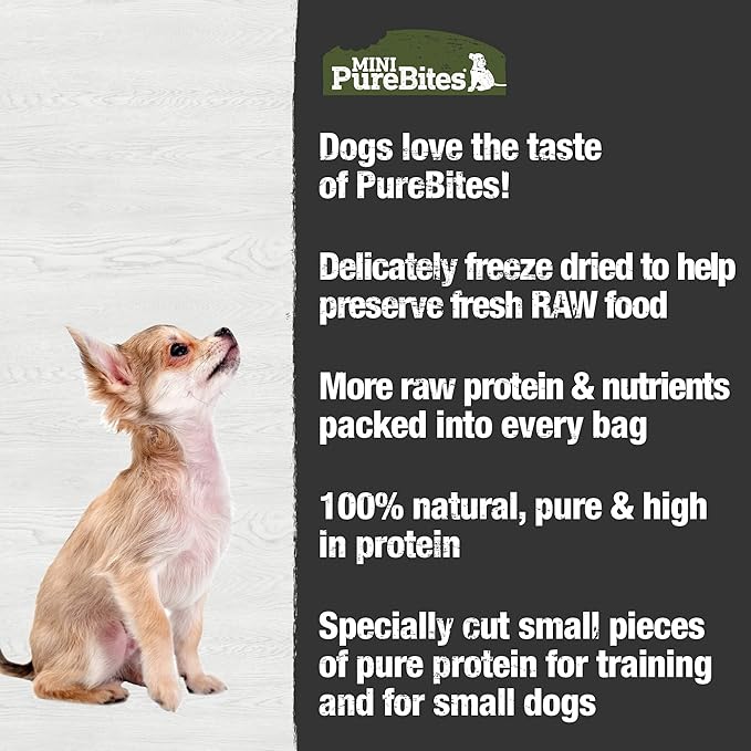 PureBites Mini Freeze Dried Beef Dog Treats | Only 1 Ingredient | 85g
