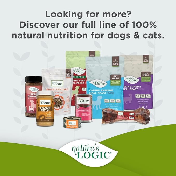 Nature's Logic Grain-Free Dry Dog Food - All-Natural, High Protein, No Synthetic Vitamins/Minerals - Gluten Free - Supports Healthy Digestion - All Breeds & Ages - Beef Meal Feast, 25lbs
