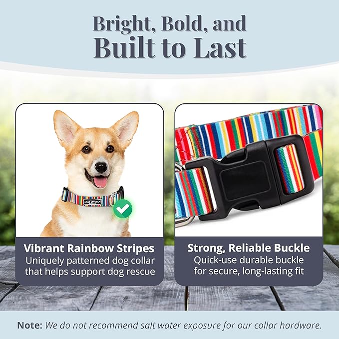 Lucky Love Dog - Adjustable Dog Collar with Easy Click Buckle for Small to Large Ones, Durable, & Comfortable for Male & Female Dogs, Pet Collar for Puppies & Adult Dogs - Hippie, Small