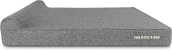 The Dog’s Bed Orthopedic Headrest Dog Bed XXL Grey Linen 54x36, Memory Foam, Pain Relief for Arthritis, Hip & Elbow Dysplasia, Post Surgery, Lameness, Veterinary Approved, Waterproof Washable Cover
