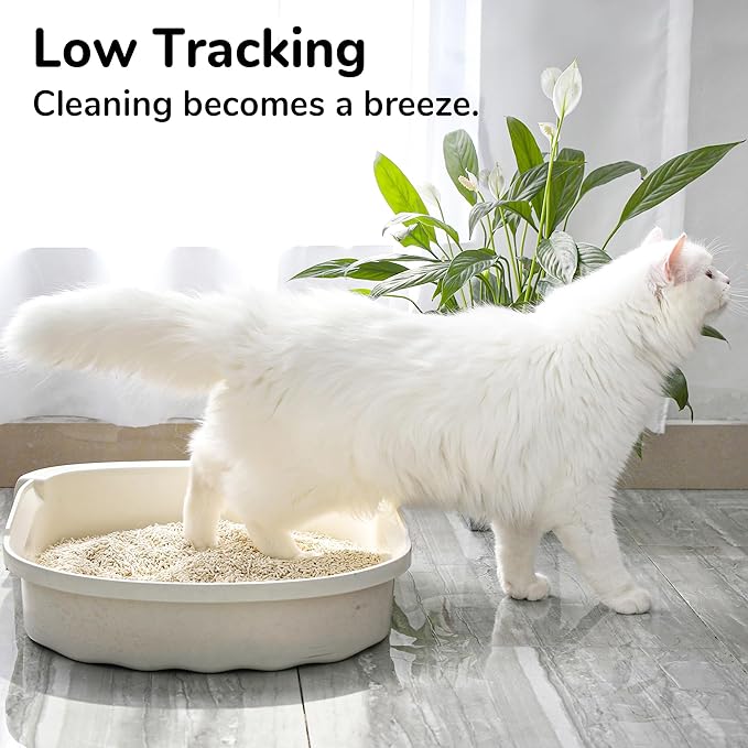 FUKUMARU Tofu Cat Litter - Corn Starch Blend, Flushable & Dust-Free, Quick Clumping, Superior Odor Control, Unscented, All-Natural, Low Tracking Pellets, Lightweight, 24 LBS (4 Packs)