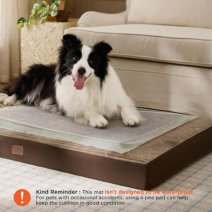 Bedsure XL Dog Bed for Crate - Large Orthopedic Pet Beds with Removable Machine Washable Cover, NOT Waterproof Egg Crate Foam Puppy Pad, Suitable for Pet Up to 80 lbs, 41"x27"