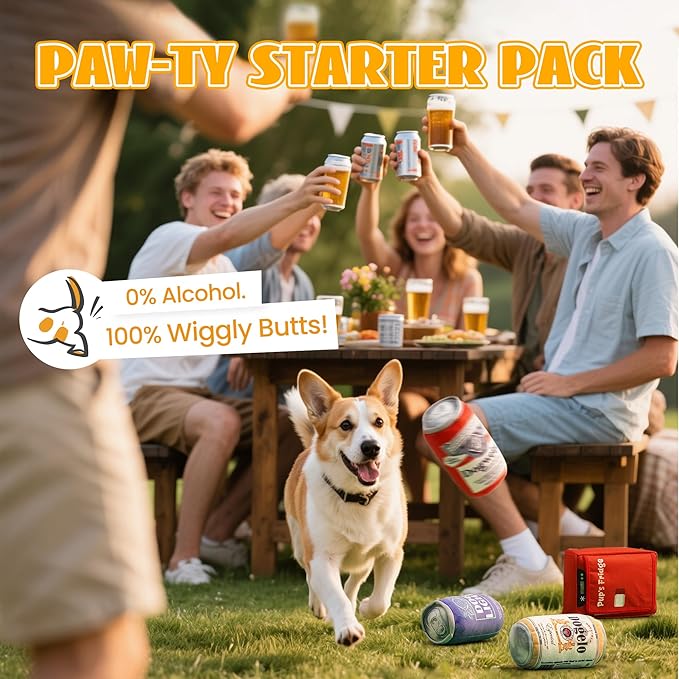 Nocciola 3 Packs Funny Beer Dog Toys with a Fridge, Interactive Hide and Seek Pet Supplies for Small Medium Large Breeds, Squeaky Crinkle Plush Stuffed Chew Toys for Mental Stimulation Anxiety Release