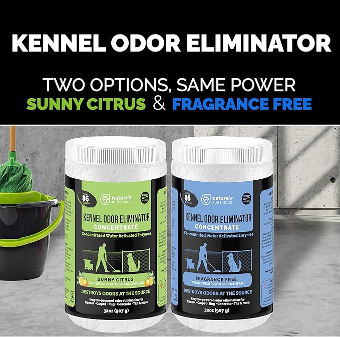 Nature's Pure Edge Enzyme Powder Concentrate Makes 86 Gallons - Professional KOE for Kennel and Pet Odor Elimination - Removes Urine Poop from Carpets Floors - Sunny Citrus