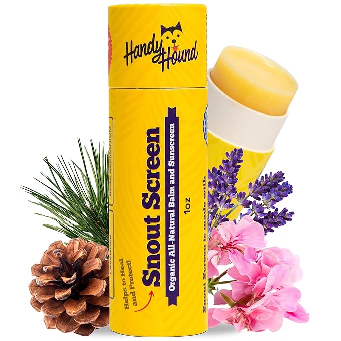 SnoutScreen Dog Paw Balm and All-Natural Dog Nose Balm for Dry, Cracked Skin, Dog Itching Skin Relief, Dog Sunscreen, Vet Recommended, Made in USA, Protects Against UVB and UVC Rays, 1 oz