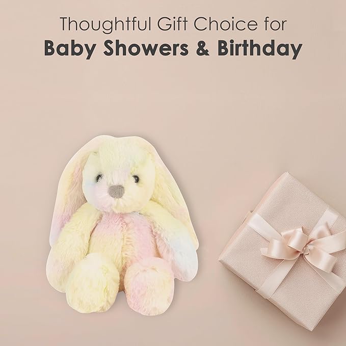 MON AMI Mini Rainbow Bunny Plushie – 8" Stuffed Animal Plush Toy for Kids, Soft and Cuddly Bunny Plush Toy, Cute Easter or Birthday Gift, Huggable Toy, Adorable Stuffed Toy for Kids