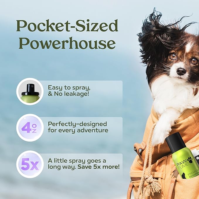 PAWFUME Dog Detangler Grooming Spray, Royal Lavender, 4-Pack – Keeps Pups Fresh All Day – Hypoallergenic, Alcohol-Free, Detangling & Moisturizing – Salon-Quality Dog Necessities for Coat & Fur Care