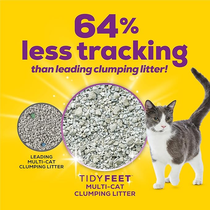 Purina Tidy Cats Tidy Feet Clumping Low Tracking Cat Litter with Odor Control – Unscented - 22 lb. Box