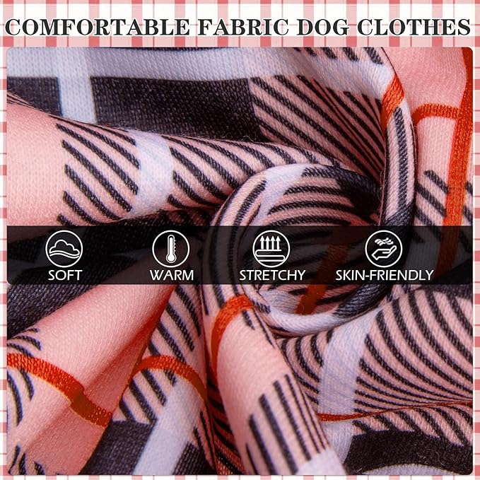 EXPAWLORER Plaid Cat Hoodie - British Style Warm Cat Sweater Shirt with Leash Hole,Pet Clothes Outfits,Winter Coat Apparel for Puppy Cats Girl Boy-Kitten Apparel,Pink L
