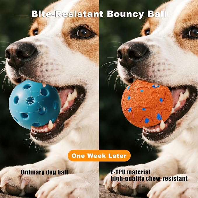 Dog Balls: Interactive Dog Ball, Self-Moving Dog Toy with Auto-Rolling & Bouncing, E-TPU Material, IP54 Waterproof, Motion-Activated, for Small/Medium/Large Dogs (Orange)