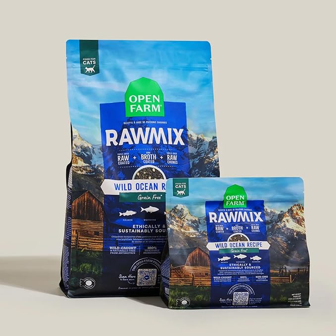Open Farm, RawMix Dry Cat Food, Protein-Packed Kibble Coated in Bone Broth with Freeze Dried Raw Chunks, Formulated for Kittens, Chicken with Turkey & Wild-Caugh Salmon Recipe for Kittens, 2.25lb Bag