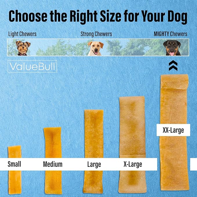 ValueBull Himalayan Yak Cheese Dog Chews, Extra Extra Large, 50 ct Wholesale Pack - Long Lasting for Aggressive Chewers, All Natural, Healthy & Safe, Low Odor Nepal Yak Milk Chews