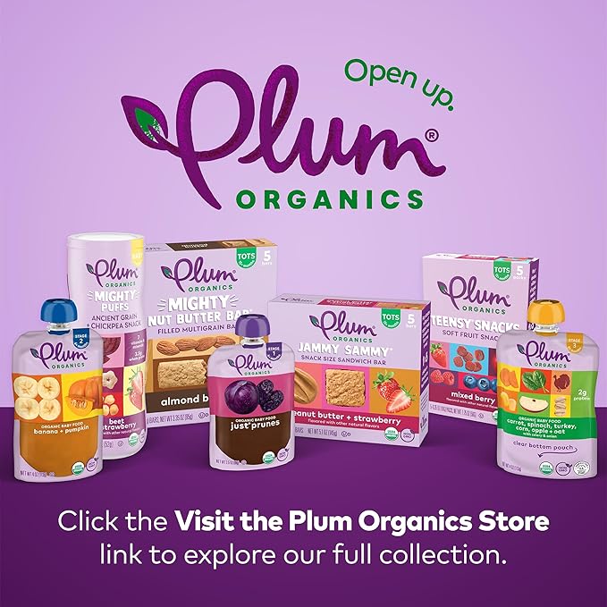 Plum Organics Stage 2 Organic Baby Food - Variety Pack - 4 oz Pouch (Pack of 12) - Fruit and Veggie Baby Food Pouch