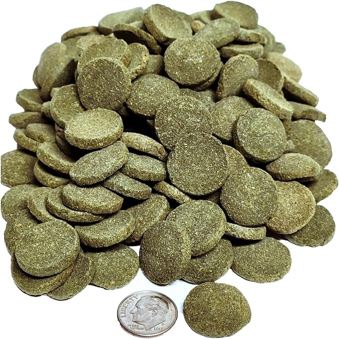Aquatic Foods Inc. 18mm - 3/4" Sinking Wafers of Algae & Spirulina Ideal for Plecos, Bottom Fish, Catfish, Shrimp, Snails, All Herbivorous & Omnivorous Tropical Fish - Zeigler Wafers..10-lbs