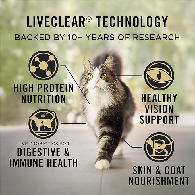 Purina Pro Plan Allergen Reducing, High Protein Cat Food, LIVECLEAR Chicken and Rice Formula - 16 lb. Bag