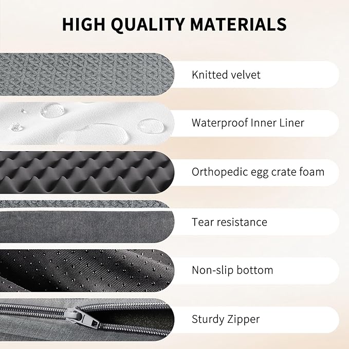 Dog Crate Bed Medium Size Dog Beds,Large Orthopedic Washable Dogs Bed,Waterproof Cover Plush Kennel Comfort Pet Beds Mat,Egg Foam Dog Pad