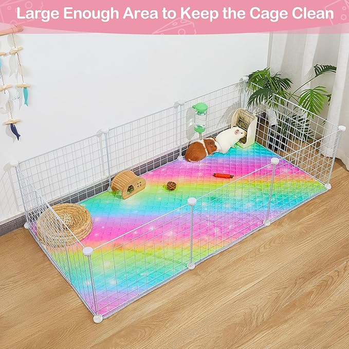 2 Pack Guinea Pig Bedding, Washable Guinea Pig Cage Liner Reusable Guinea Pig Mat Waterproof Guinea Pig Bedding for Cage, Super Absorbant Guinea Pig Pee Pads for Small Animals Hamster Rabbit Squirrel