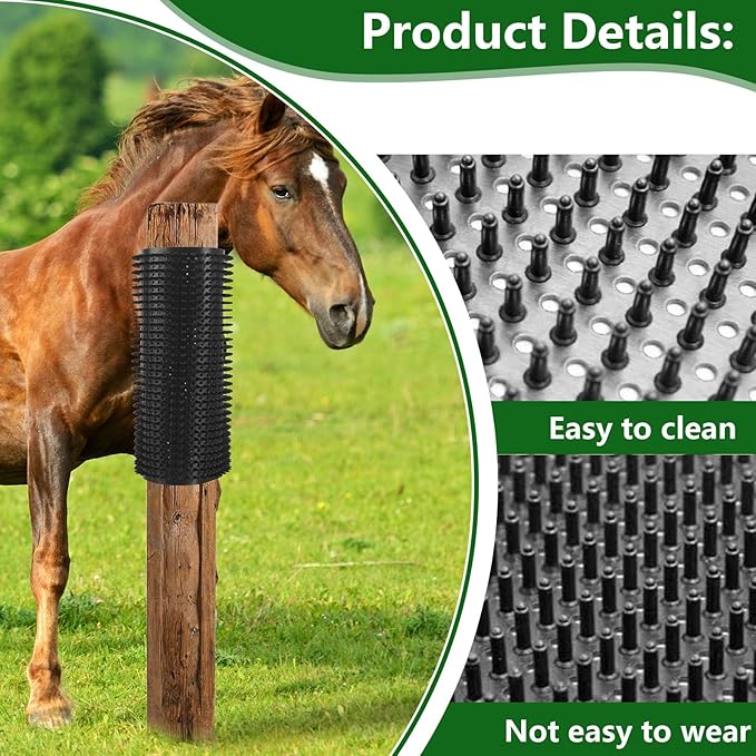 Horse Scratching Post Pad Goat Playground Toys for Horses and Goats to Play with Livestock Scratching Brush for Small Farm Animal Goat Sheep Cow Pig Dog Cat-2 Pack (21.66" x19.68") (Extra Large)